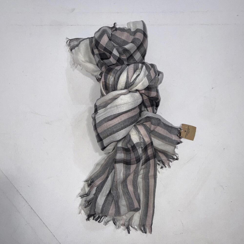 American Eagle Outfitters Scarf Black White Plaid Oversized Acrylic Scarf NWT